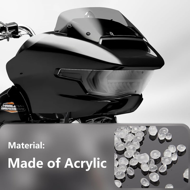FWXEOZ غطاء مصباح الدراجة النارية المقاوم للماء لحماية المصباح الأمامي لسيارة CVO Road Glide FLTRXSE 2023-2024 و Road Glide/ST 2024 (رمادي مدخن) - Image 4